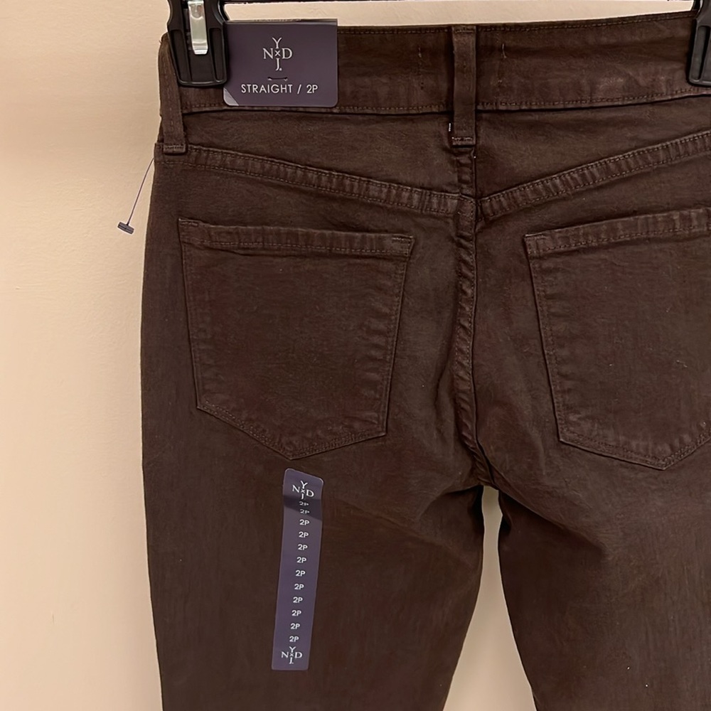NWT NYDJ brown color straight Marilyn pants 2P